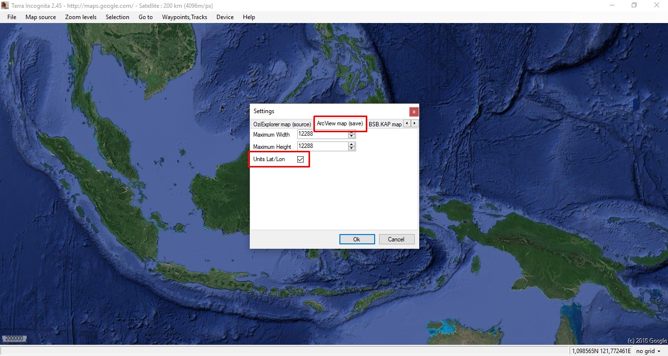 Ganti Koordinat pada Arc View Map